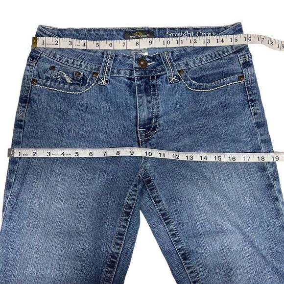 Jordache Jeans Cropped Straight Blue Denim 5 Pocket Zip Button Closure Size 8 - Picture 6 of 14